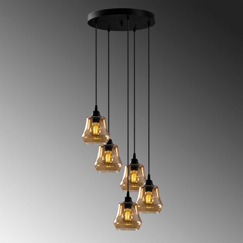 Luminaire suspendu géométrique à 5 lumières Priester