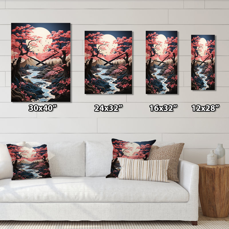 Horloge murale surdimensionnée Pink Forest, H 40 po x l 30 po x P 1 po