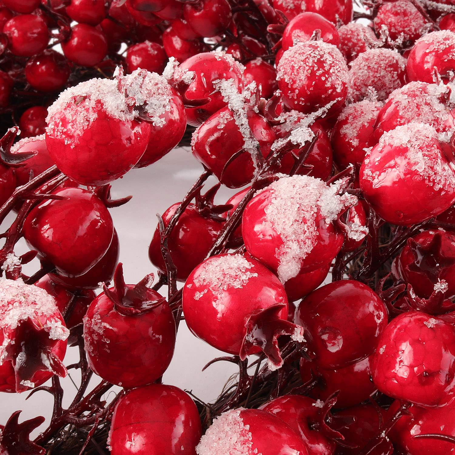 Frosted Berry Wreath, 22" H x 22" W x 3" D, Burgundy, 1