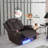 Tiertza  Leather Power Recliner Chair With Hidden Storage, LED Light, Cup Holder-1241038277