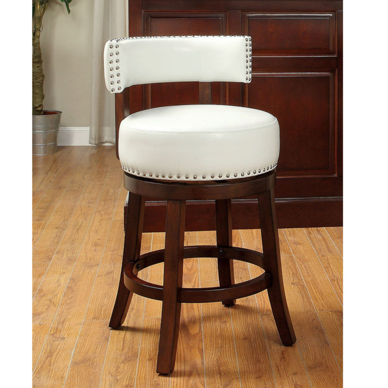 Kaelia Millner Swivel Bar & Counter Stool, White, Bar Stool (29" Seat Height)