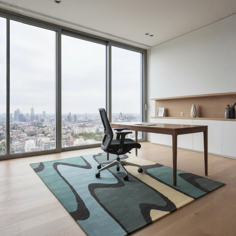 Tapis intérieur en laine Stickel, Rectangle 5 pi x 7 pi 6 po