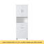 Grande armoire de salle de bain avec panier à linge, grand panier à linge inclinable et armoire de rangement supérieure, blanc-1169188514