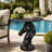 Black Marble Horse Head Accent Table