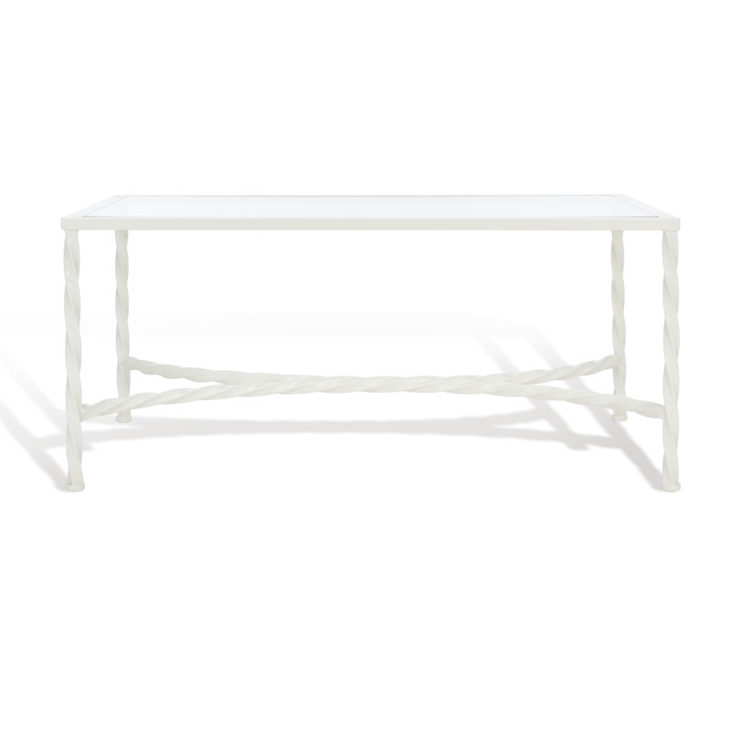 Vera Glass Cocktail Table, White