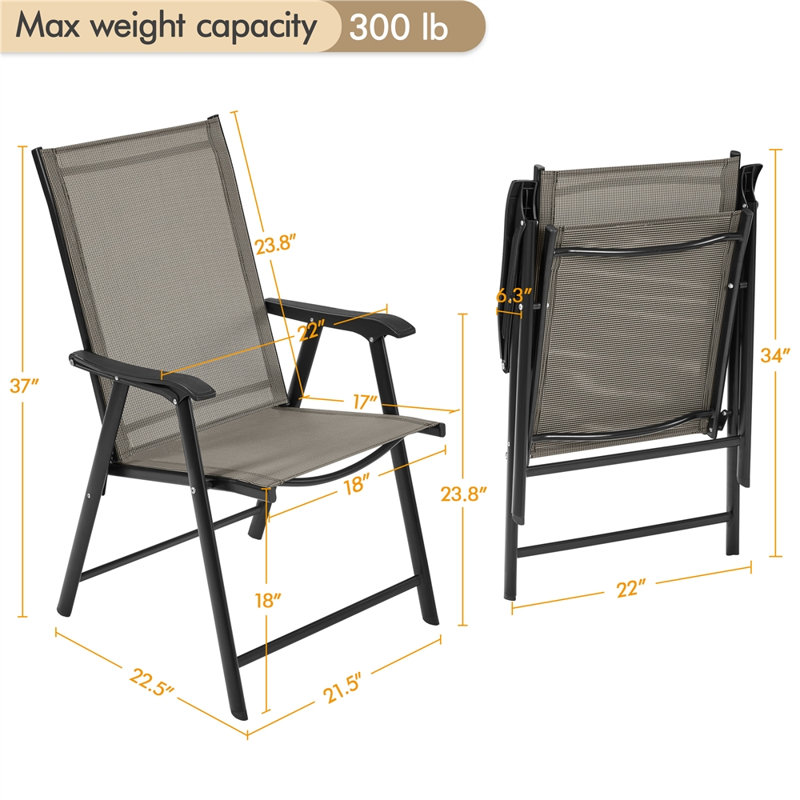 Fauteuil de patio pliant Jordin, Brun