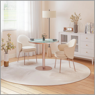 Round Modern Dinning Table 31.5 inches Bistro Table Tulip Table with Faux Marble top,Easy Assemble,Sturdy Metal Frame Diameter
