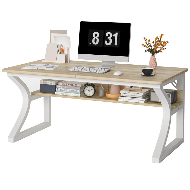 Bureau d'ordinateur et bureau à domicile Antawan, H 29,5 po x L 47,2 po x l 23,6 po, Light Walnut
