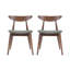 Ensemble de 2 chaises rétro en bois d'hévéa avec dossier ergonomique et coussins moelleux-215028687-215028685