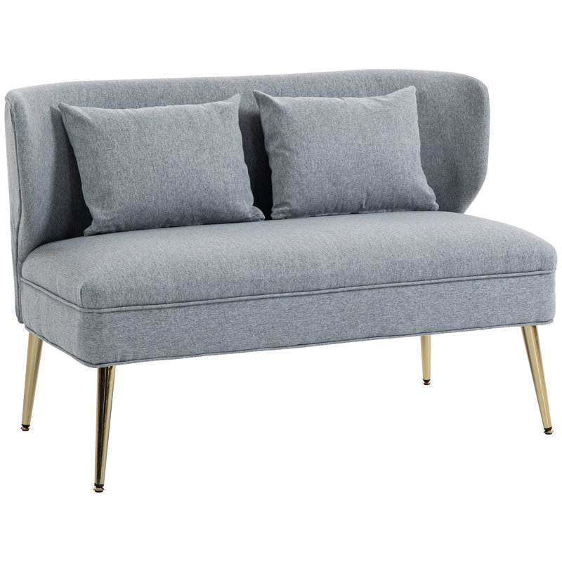 2 Seater Linen Loveseat, Grey