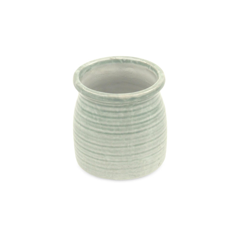Pot à fleurs en céramique Mott, Vert, H 4 po x l 3,75 po x P 3,75 po