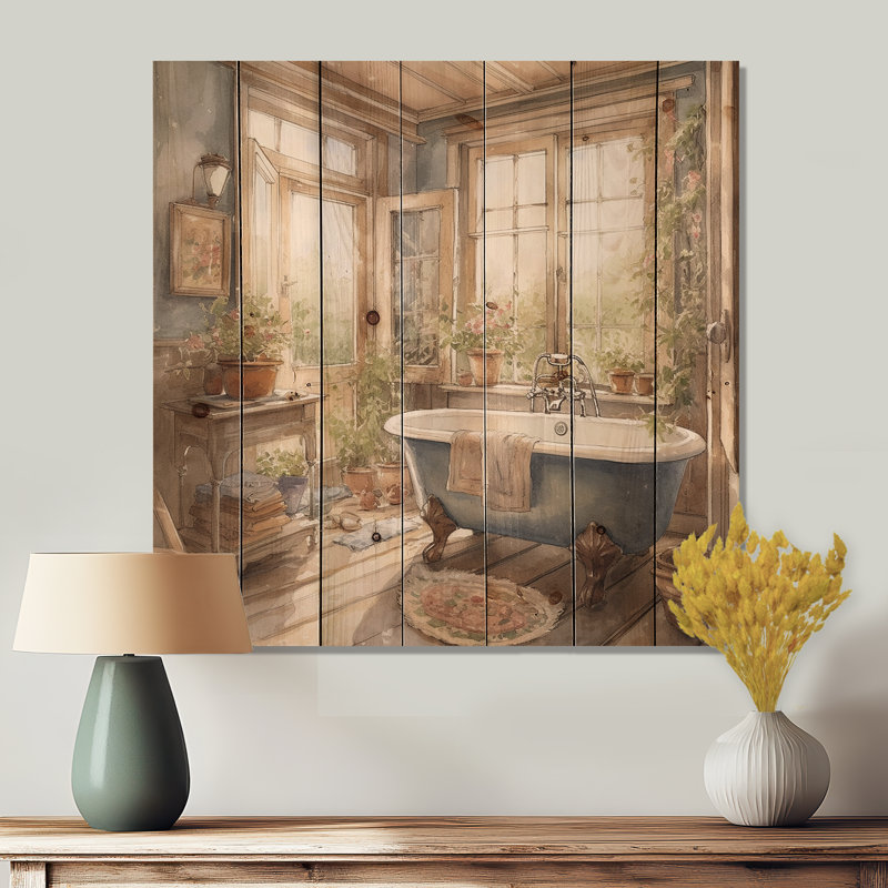 Hazari - Décoration murale en bois floral sur bois de pin naturel, H 30 po x l 30 po
