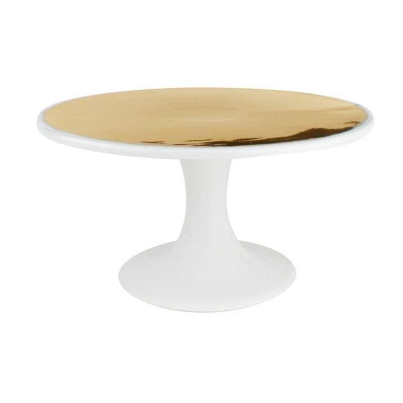 Canvas Home Dauville Porcelain Cake Stand, White/Gold
