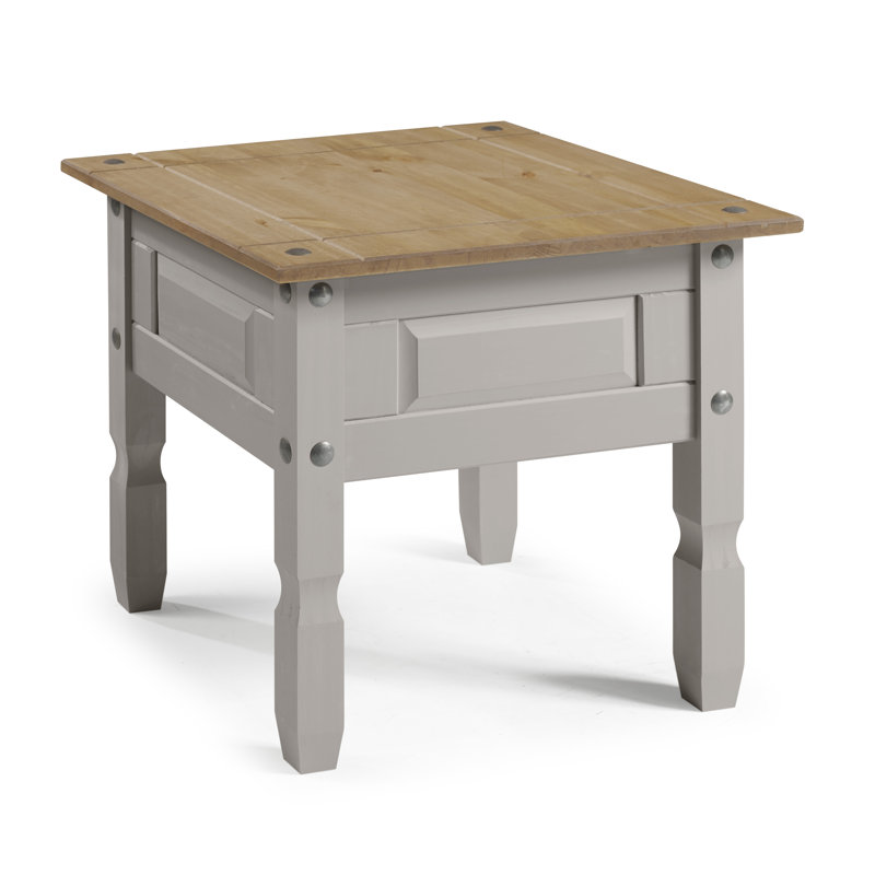 Palmea Solid Wood End Table, Grey