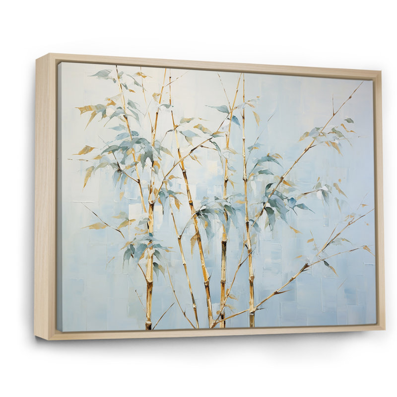 «Blue Zen Moment», art mural en bambou, H 30 po x l 40 po x P 1,5 po, Cadre naturel flottant