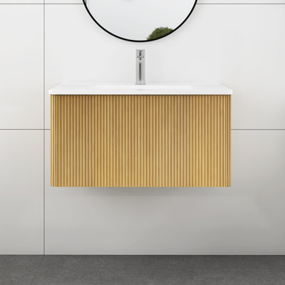 Ensemble de meuble-lavabo simple 30 po avec plateau en céramique Jalmari