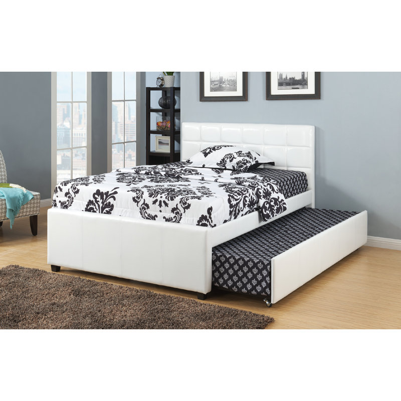 Crosstown Vegan Leather Platform Bed, Full, White