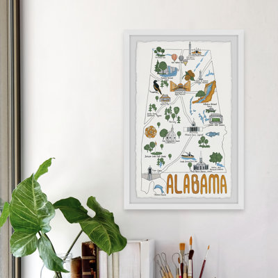 Touriste de l'Alabama - Reproduction encadrée sur papier