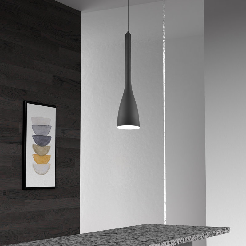 Fenton 1 - Light Single Pendant, 17.5" H x 4.5" W x 4.5" D, Black