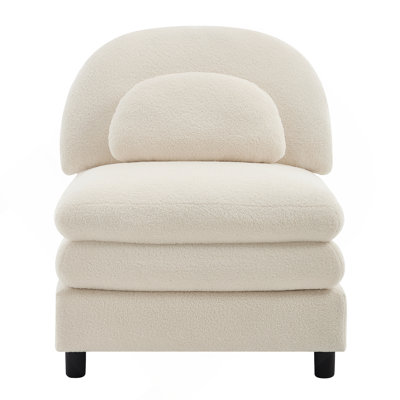 Chaise d'appoint, fauteuil sans accoudoirs avec coussin