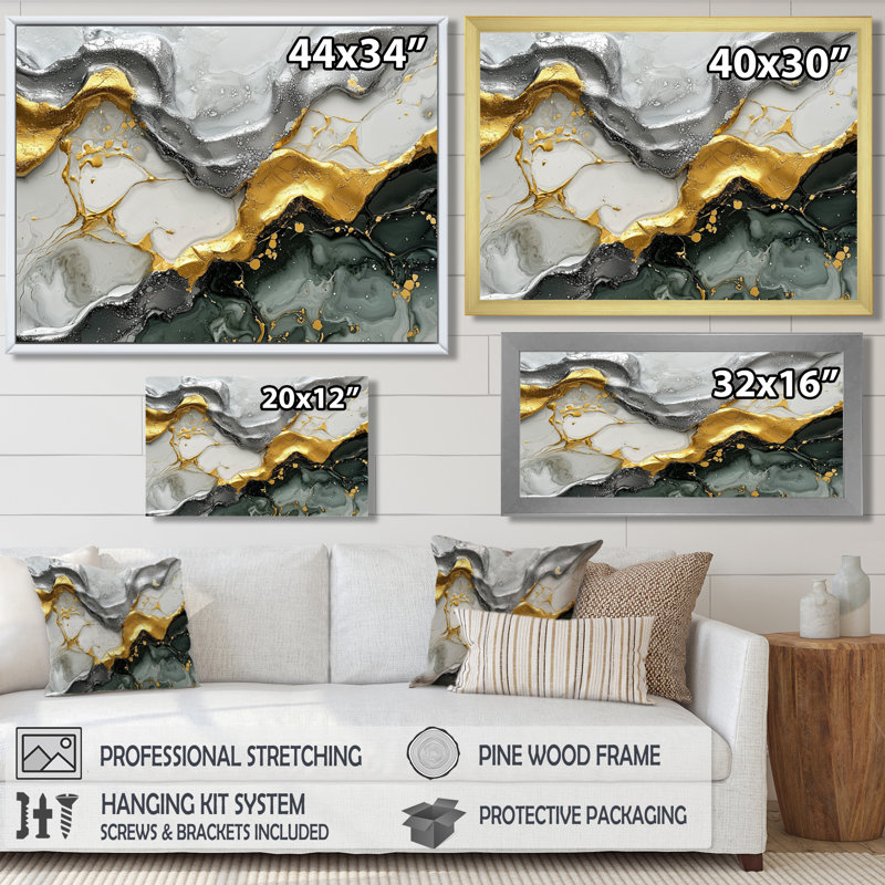 «Tranquil Divide Of Abstract», art sur toile, Toile tendue sur cadre, H 12 po x l 20 po, Ne s’applique pas