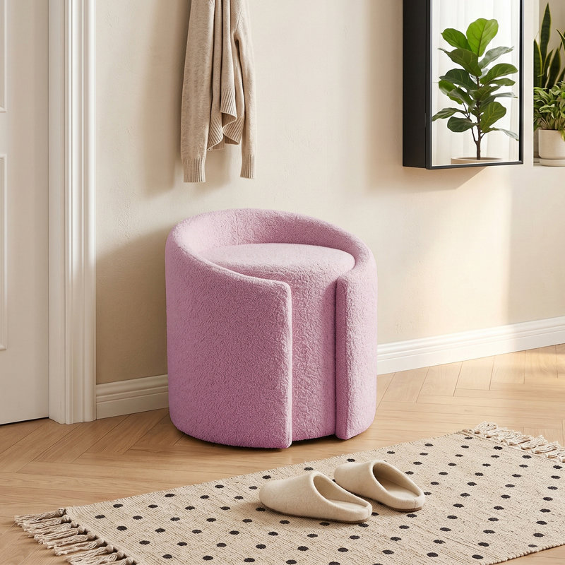 Solid Wood Accent Stool, Purple