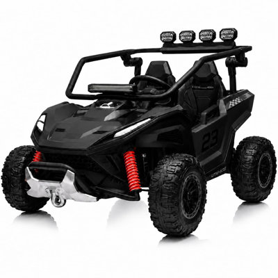 12V Electric UTV for Kids 2 Seater Ride on Car 40W*2 Motor 2.4G Remote 4WD, PP Plastic Construction,110 lbs Capacity