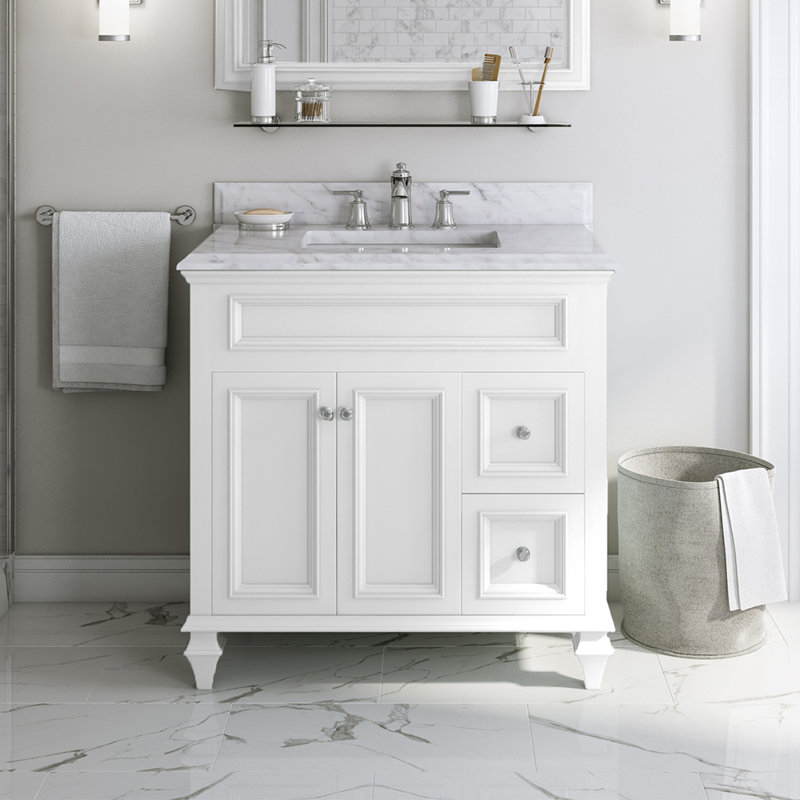 Ensemble de meuble-lavabo simple 36 po Monteiro, Blanc