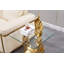 Table de bout carrée de luxe, table d'appoint en verre de 22,8 po avec cadre en acier inoxydable et plateau en verre transparent, table basse à cocktail, table de bout moderne en verre pour bureau à domicile-473101842