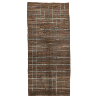 Brown Moroccan Wool Rug - 5' x 10'11"