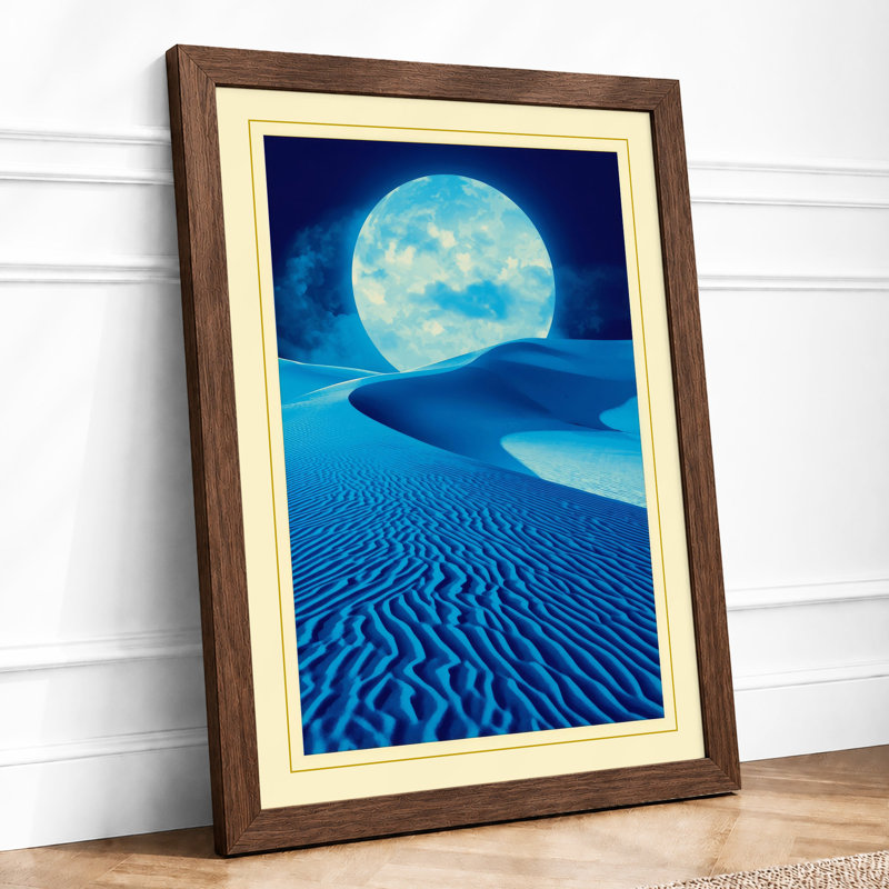 Desert Under Stars Minimalist - Print, Walnut, A4 - 29.7 x 21.0 cm