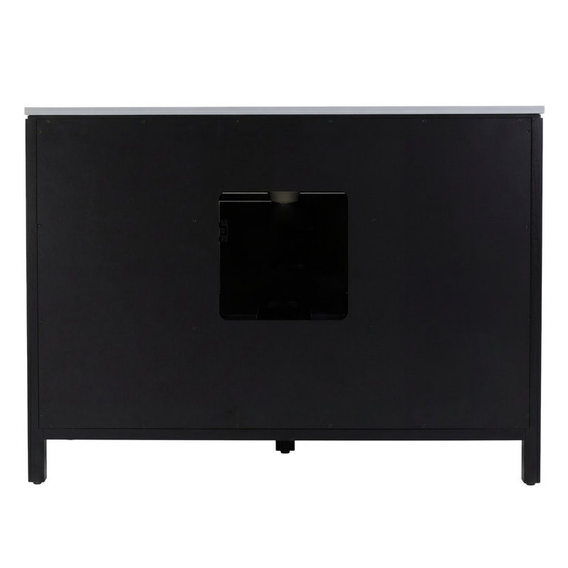 Nora 48 in. W Quartz Single Sink Bathroom Vanity Set, Coffee Brown