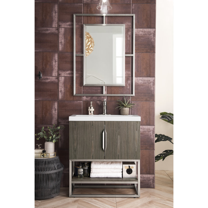 Columbia 31.5'' W Single Vanity, Ash Gray, Radiant Gold