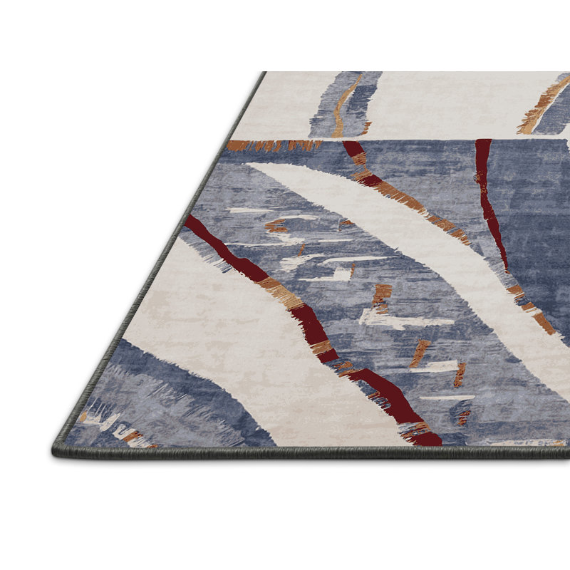 Tapis gris soyeux et moelleux, Rectangle 2 pi x 3 pi