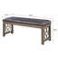 Banc en cerisier noir et patiné avec garniture cloutée