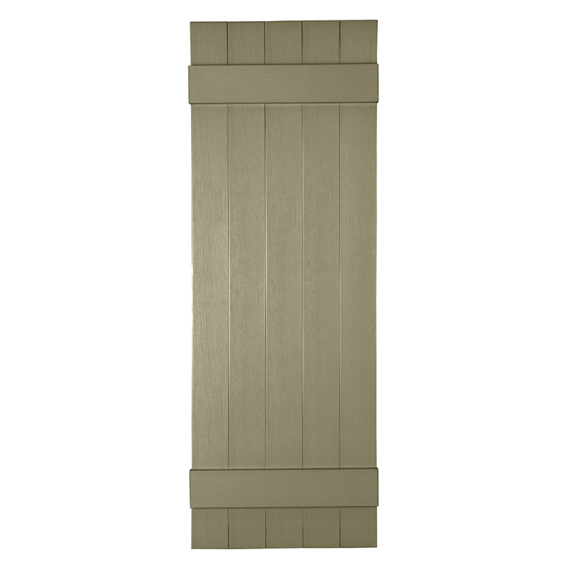 Persiennes personnalisées à 5 planches fermées, Sauge, 40"
