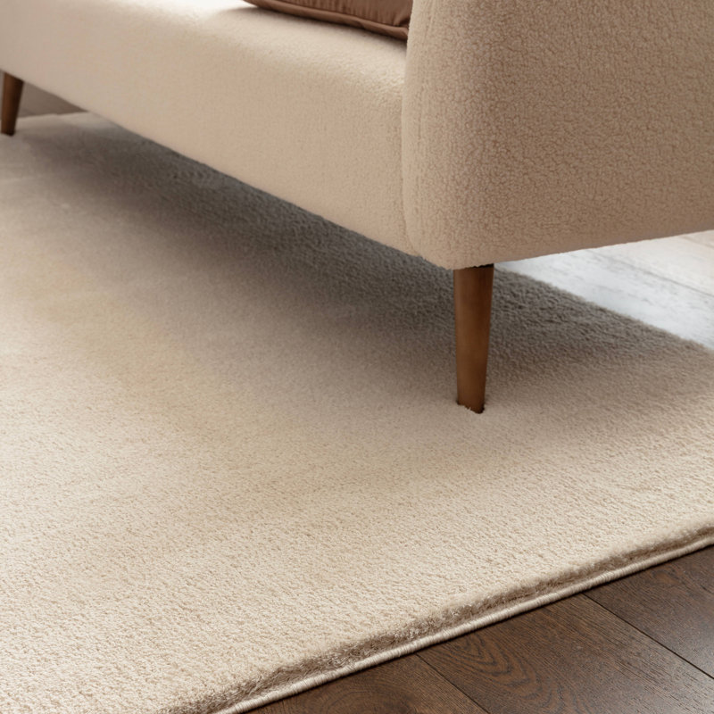 Symaya Cosy Shaggy Ivory Area Rug, Rectangle 80 x 150 cm