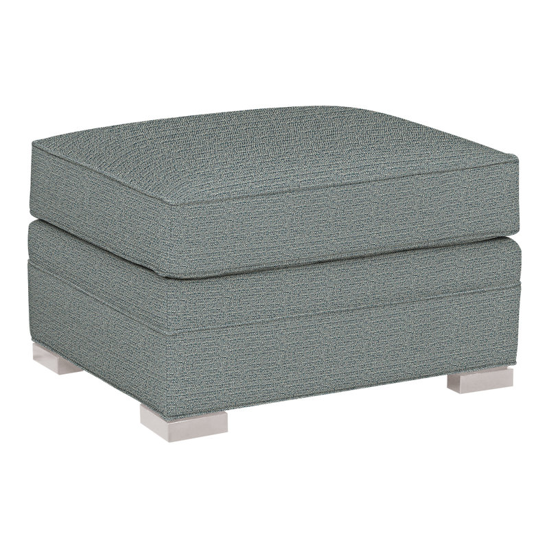 Davidson 28" Ottoman, Dove Gray, Tuck Cobalt