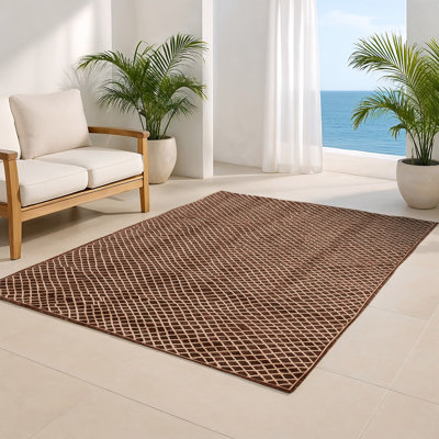 Tapis d'intérieur et d'extérieur brun Persian