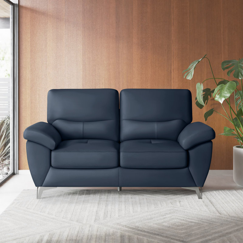 Sorenson Upholstered 86'' Sofa, Blue, 37" H x 70" W x 36" D