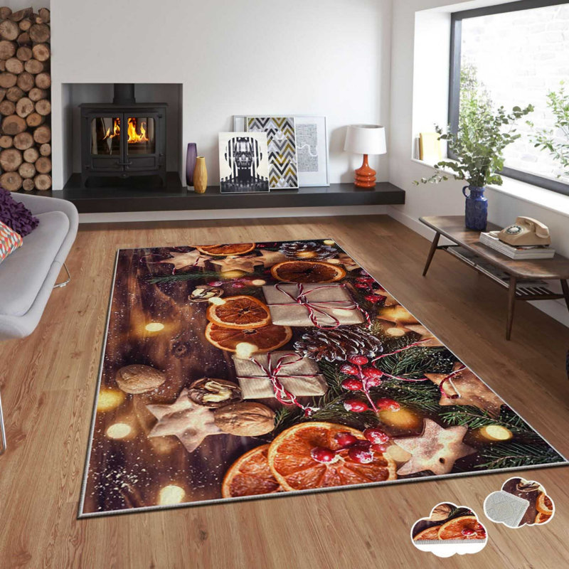 Luxurious Velvet Carpet, 3.3 x 5.9 Feet, 100% Polyester, 740 g/m² | Non-Slip Dot Underside, Laminated Sponge for Comfort | Digital Printing, Easy to Clean, Machine Washable at 86°F | Perfect for Living Room & Bedroom