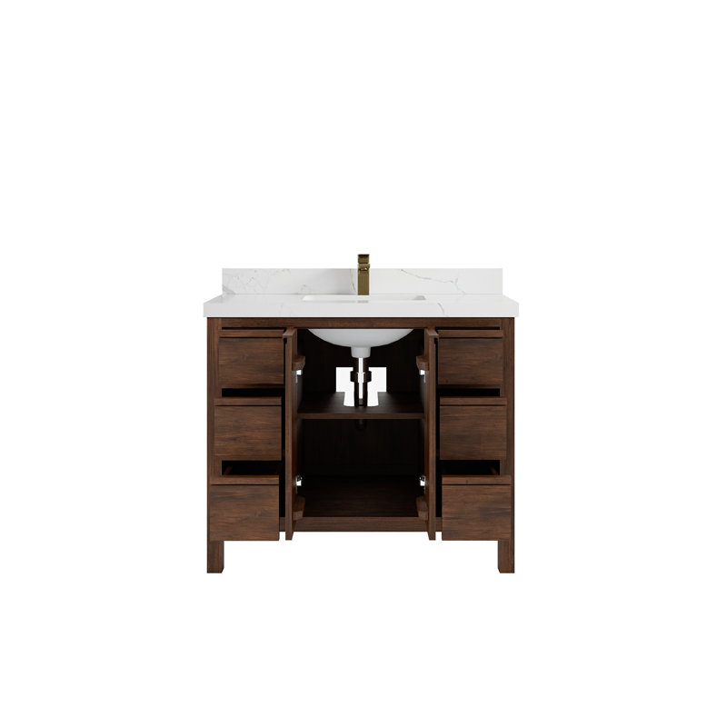 Ensemble de meuble-lavabo simple 42 po Elizabeth, Calacatta Laza
