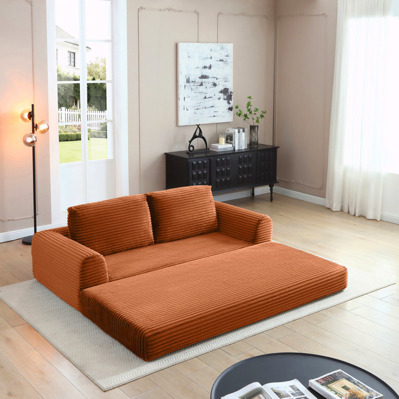 Canapé futon rembourré désossé, Orange