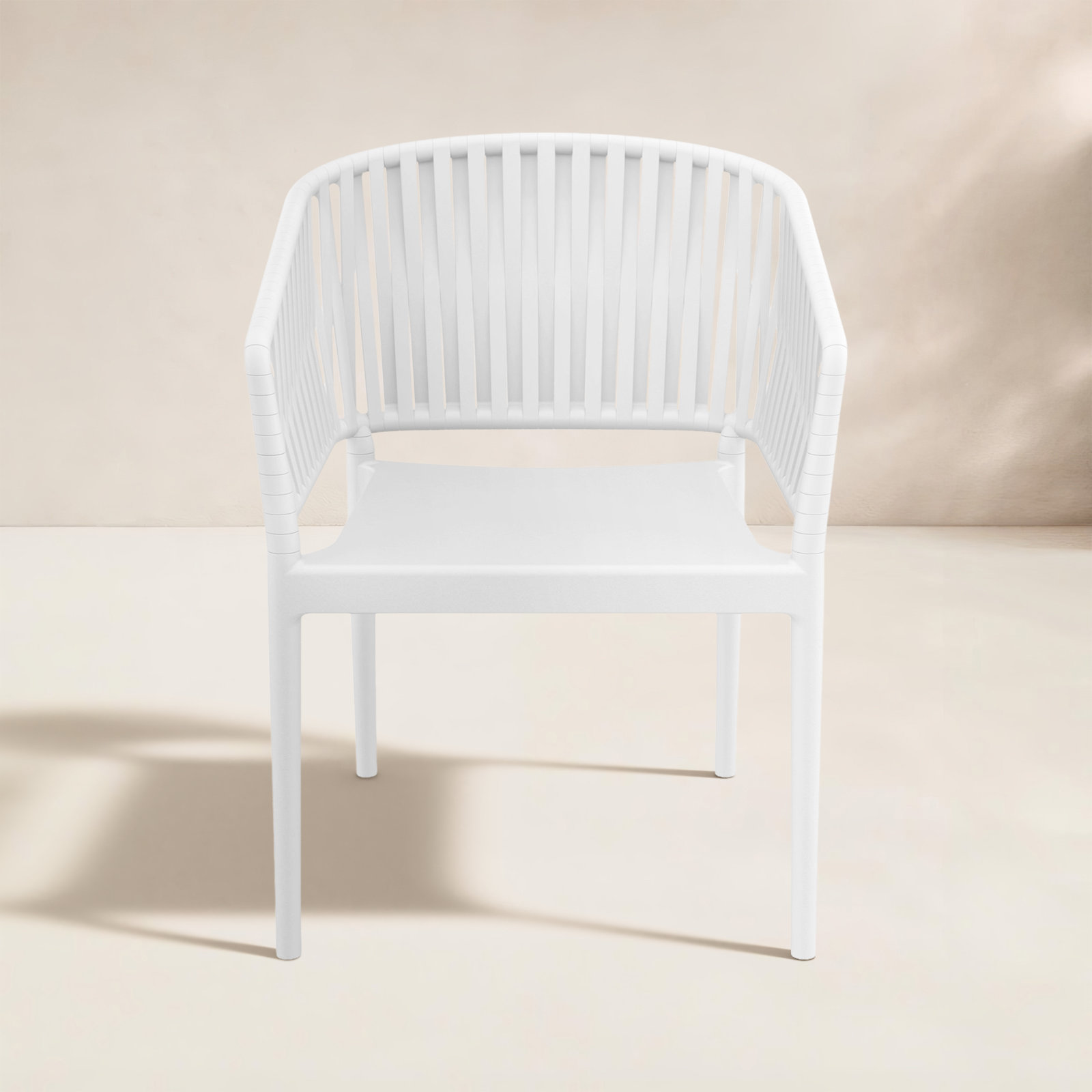 Newport Stackable Patio Armchair, White