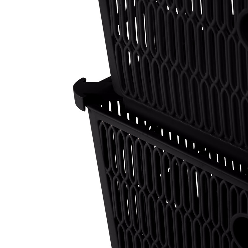 Ensemble de bacs en plastique Slide, Noir, H 4,49 po x l 6,5 po x P 11,38 po