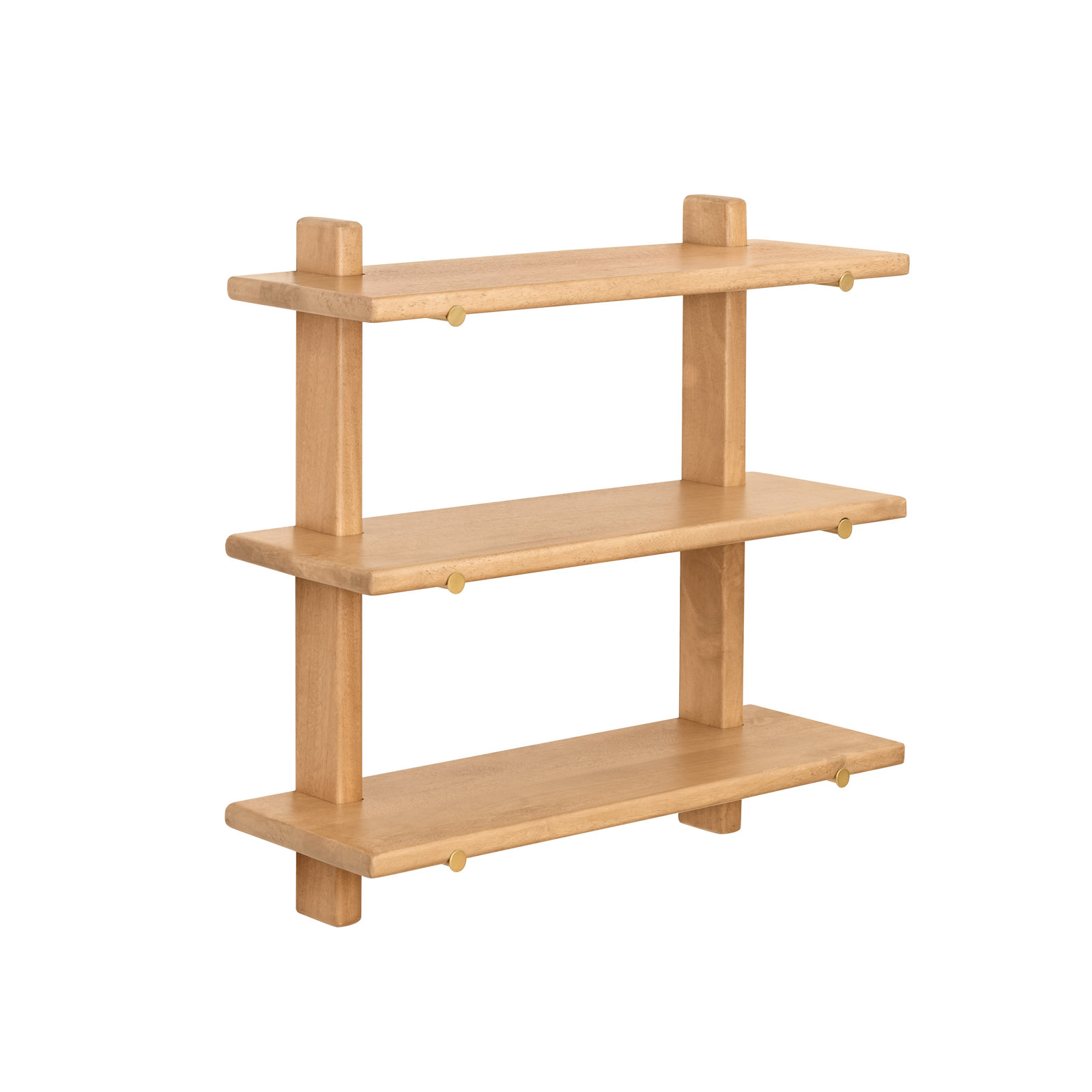 Francis Solid Wood Wall Mounted Shelves, Blonde Natural