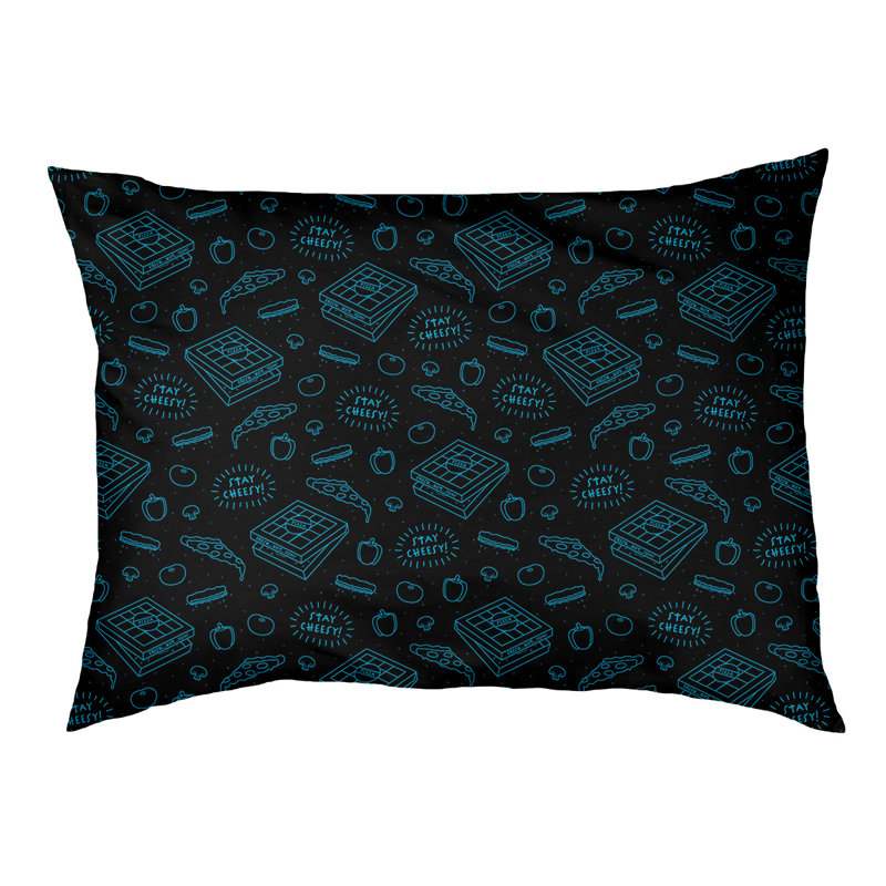 Coussin extérieur pizza Campion, Très grand (l 52 po x P 42 po x H 17 po), Noir / Bleu