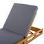 ENSEMBLE DE CHAISE LONGUE EN BOIS D'ACACIA AVEC COUSSIN DE FAUTEUIL (GRIS FONCÉ ET PLI triple) - VERSION ASSORTIRÉE