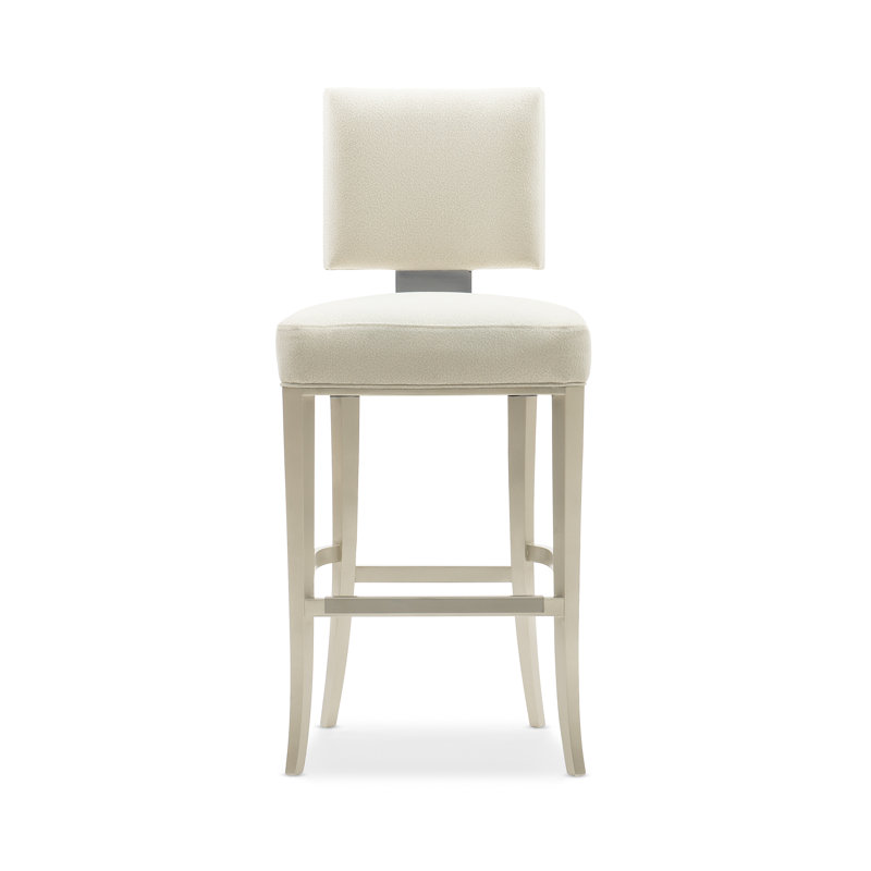 Reserved Seating Upholstered Stool, Bar Stool (29" Seat Height), Beige