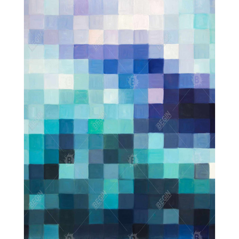 Pixelized Landscape - Toile pour salle de bain moderne
